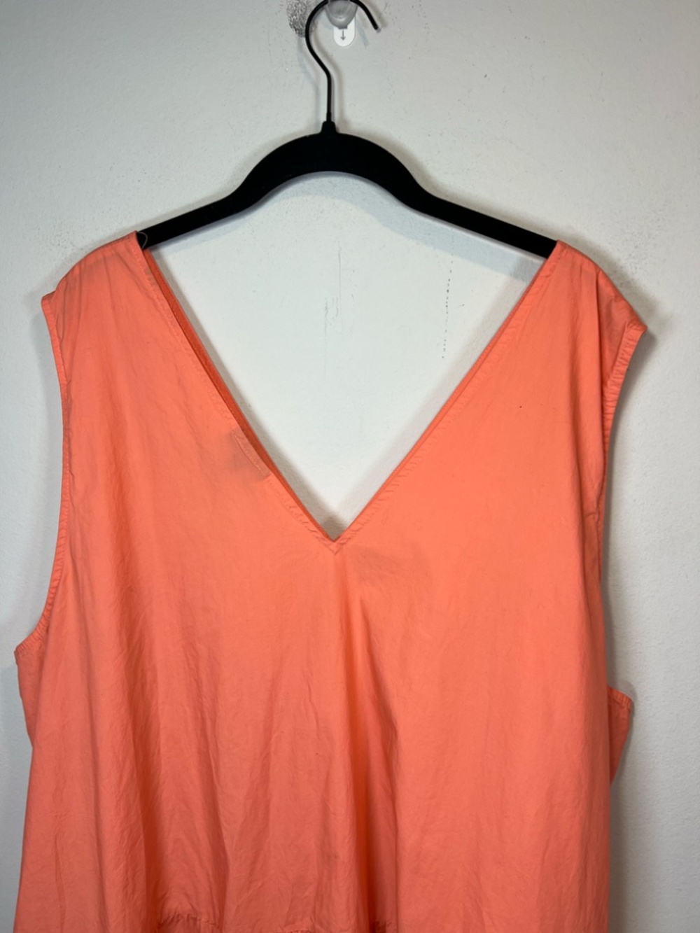 Who What Wear Tiered Sleeveless Midi Dress Coral Orange Cotton Boho Cottage 3X - Picture 6 of 9
